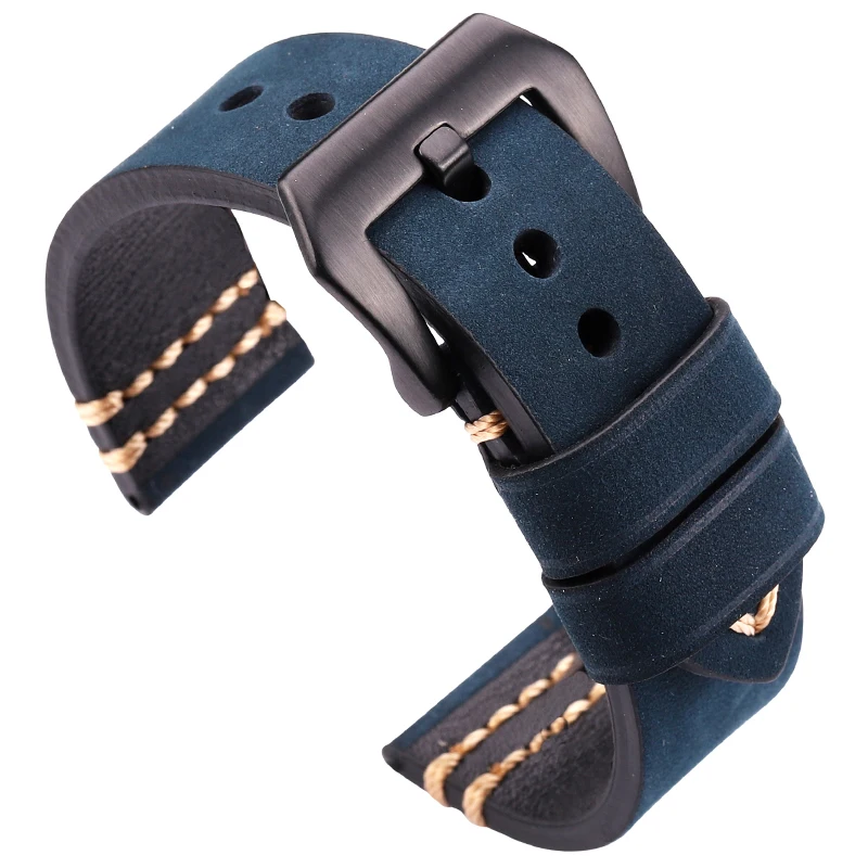 

HENGRC Watch Strap 18mm 20mm 22mm 24mm Cowhide Watchbands Women Men Watch Accessories Genuine Leather Bracelet Belt