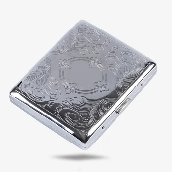 

Portable Metal Cigarette Case for 20 Cigarettes Flip Open Cigarette Storage Box Holder Smoking Tools Smoke Humidor