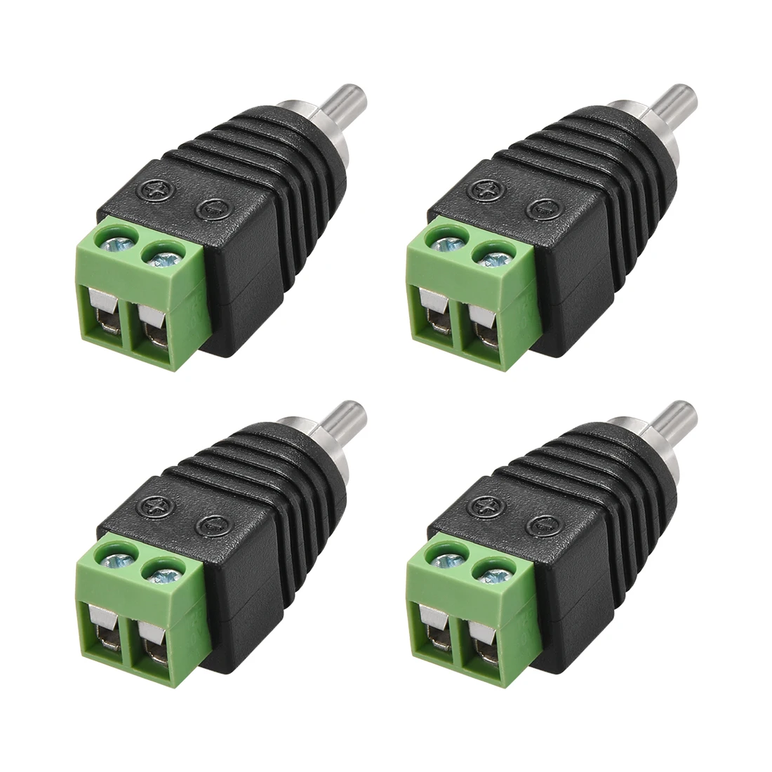 

uxcell RCA Male to AV Screw Terminal Audio Video Connector Adapter Converter Green 4Pcs for CCTV Security Camera System