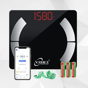 

Scale for Body Weight, Bluetooth Smart Digital BMI Bathroom Scales with iOS/Android App, 5mm Glass, Digital LCD, 400 lbs, Black