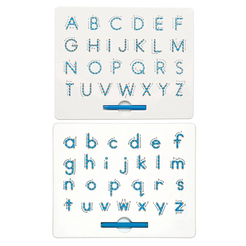 

2 Pcs A to Z Letters Magnet Board for Kids Educational Toy Magnetic Balls Tablet, Lower Case Letters & Capital Letters