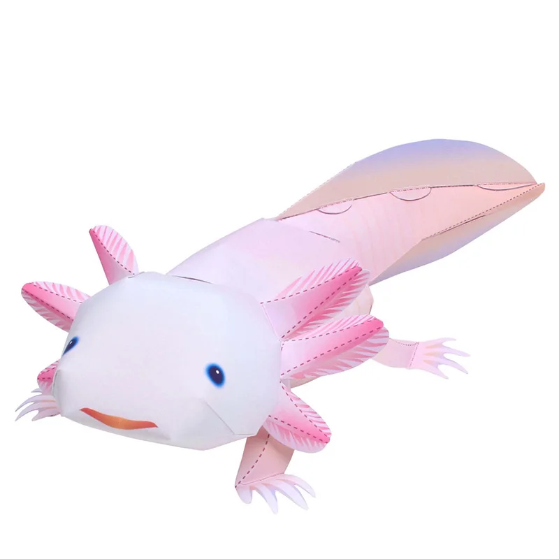 Axolotl Складная мини резка милая 3D бумажная модель бумажное ремесло фигура амфибий
