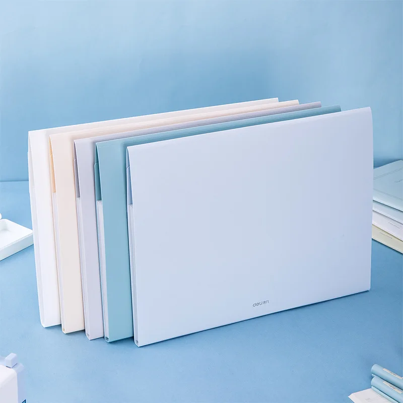 

Deli Stationery 72455 File Holder 5 Lattice Students A4 Specification Simple fen lei jia Voucher Info Booklet Test Paper Clip