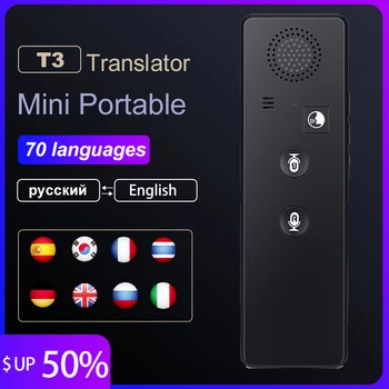 Portable Mini Wireless Smart Translator 70 Languages Two-Way Real Time Instant Voice Translator APP Bluetooth Multi-Language vbestlife multi language instant translator voice real time translate with bluetooth earphone traductor for business learning