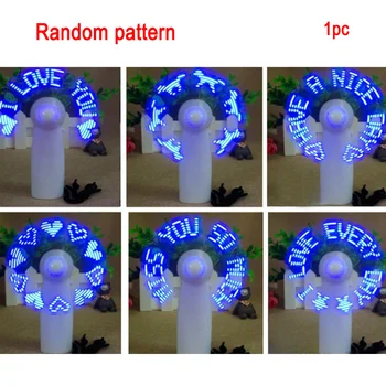 

Unique HandheldB Flash LED Love Pattern Mini Fan Super Mute Battery Operated Cooling Desktop Mini Fan for Travel Office Use