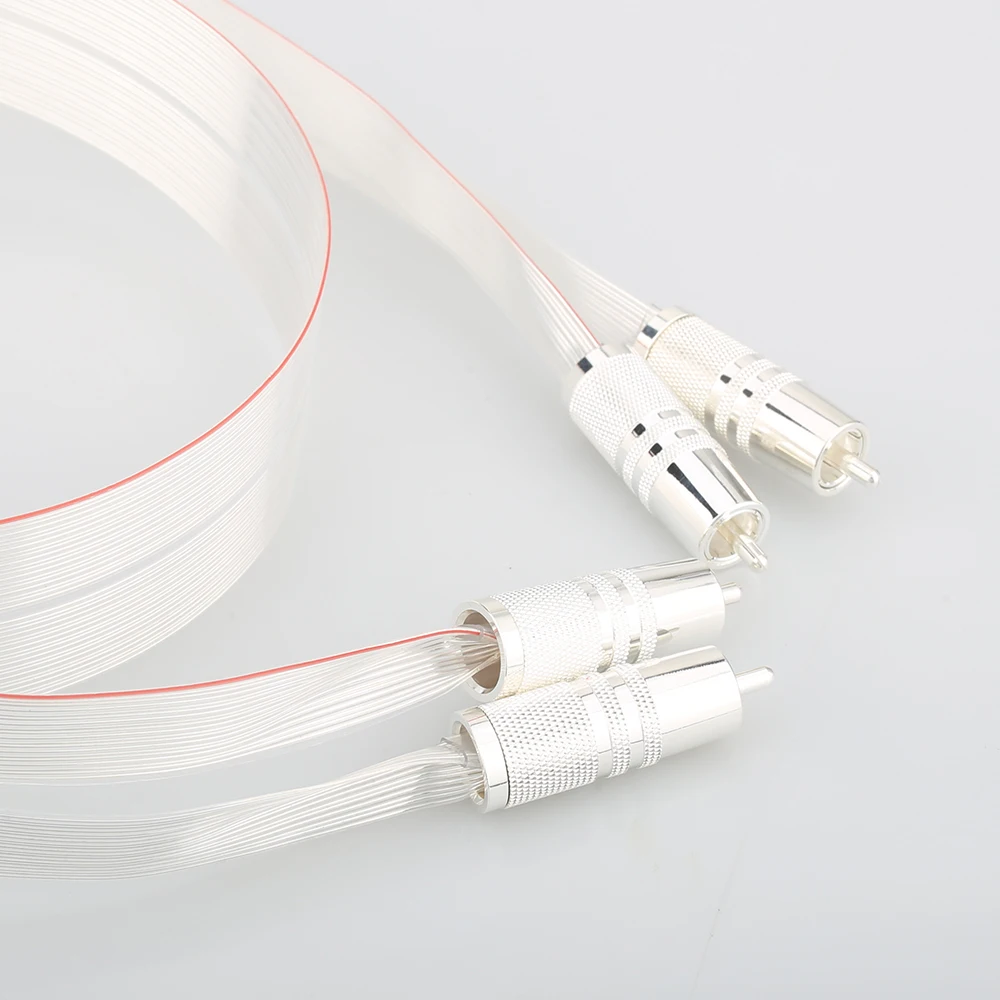Кабель для подключения Hifi SR 02 RCA с посеребренным штекером 0 5 м за штуку Красный