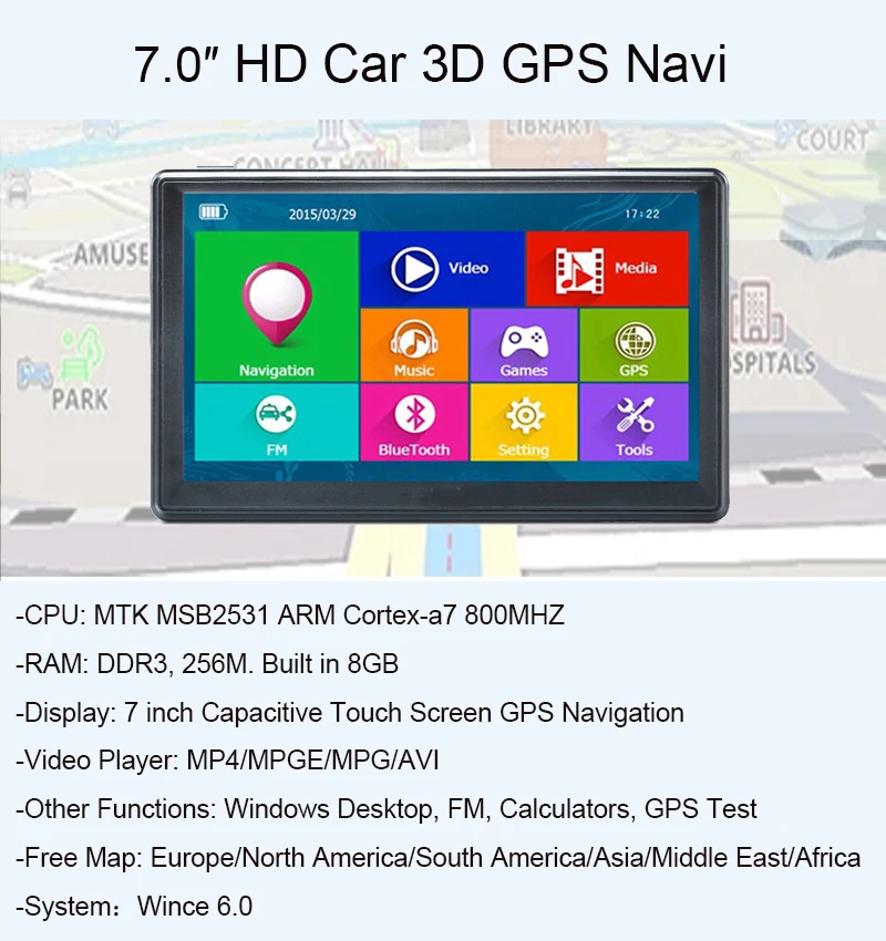 D100 " HD Автомобильный gps навигатор FM Bluetooth AVIN 256 м 8 Гб Navitel новейшая Европейская карта Sat nav грузовик gps навигаторы автомобильные