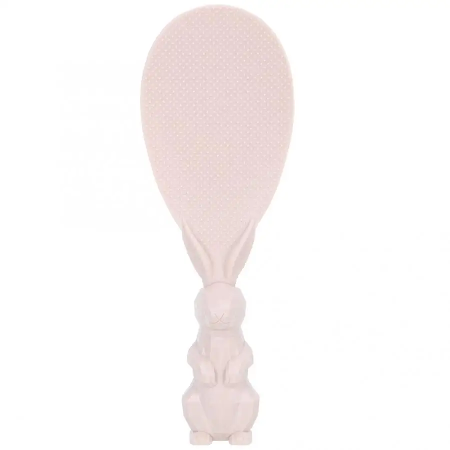 1pc Tablespoons Rice Paddle Meal Spoon Cute Rabbit Shaped Ladle Non Stick Rice Spoon Kitchen Tools - Цвет: Pink
