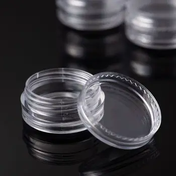 

10Pcs 3ML Empty small round Glitter Nail box set Clear Storage Box Empty Container For Nail Art Gems Jewelry Decoration Tools