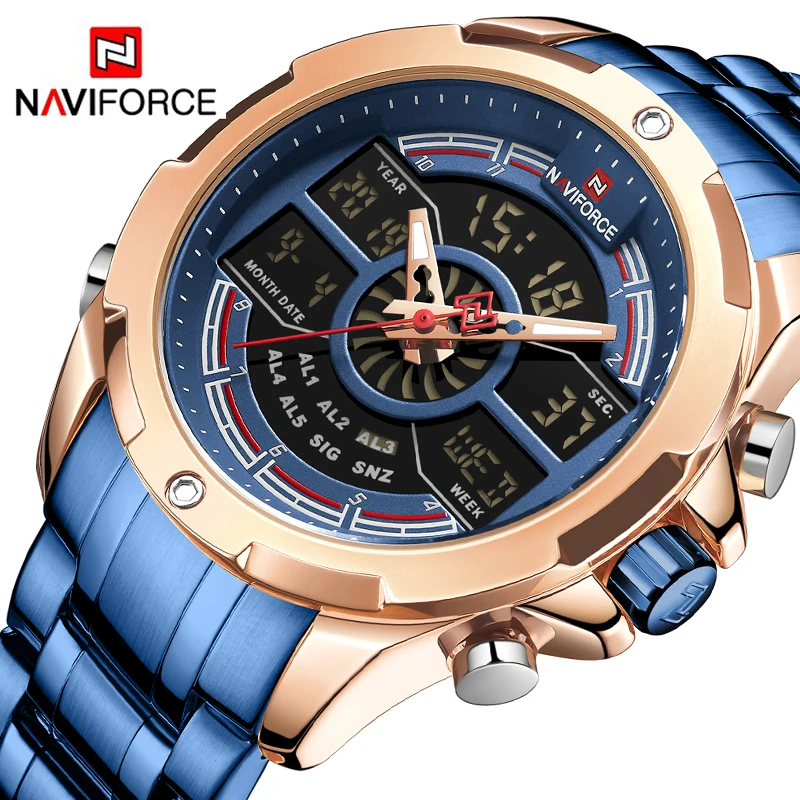 

NAVIFORCE Men's Watches Dual Display Digital Military Sport Fashion WristWatch Quartz Waterproof Luxury Clock Relogio Masculino