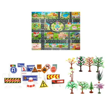 

Children Playing Mat Floor Game Baby Crawling Mat Pad 130*100CM Waterproof Kids Traffic Road Sign Car Parking Lot Boy Toys