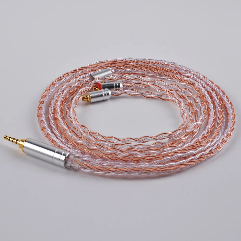 AK HiFiHear 8 Core посеребренный кабель 2,5/3,5 мм сбалансированный кабель с MMCX/2pin разъем для TRN X6 C12 C10 ZS10 PRO AS10