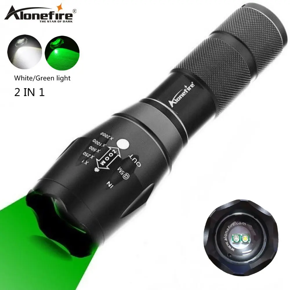 

Alonefire G700-WG 2in1 White+Green lightLED Flashlight Bright Tactical Waterproof Hunting Light Scout Ultra Bright torch