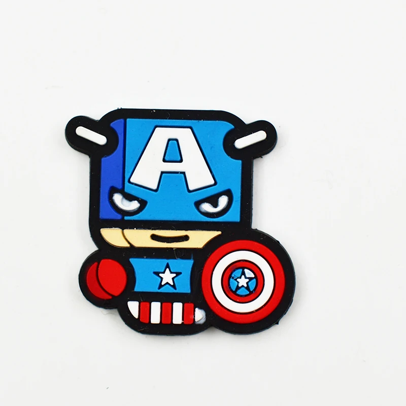 

6PCS/LOT Comic Magnetic Refrigerator Sticker 3CM Soft Patch Captain America Iron Man Hero Refrigerator Sticker