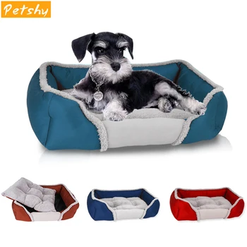 

Petshy Plush Breathable Pet Nest Dog Bed Detachable Non-slip Cat Dogs House Sleeping Pad Cushion Solid Color Dog Kennel Bed