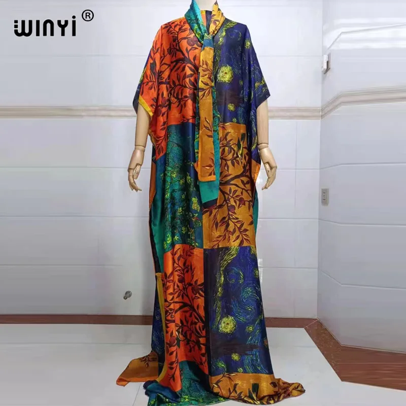 african culture clothing 2022 beach cover ups for women Print Bohemia Hijab Loose Elegant Muslim Abaya dress new Broder Riche Sexy Lady Party maxi beach african fashion designers