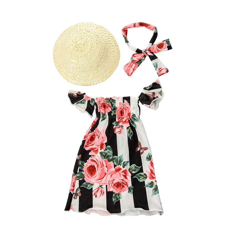 

Fit 18 inch 43cm 3 pieces Doll Clothes Accessories Born Baby Green Red Rose Skull Elk Straw Hat Suit For Baby Birthday Gift