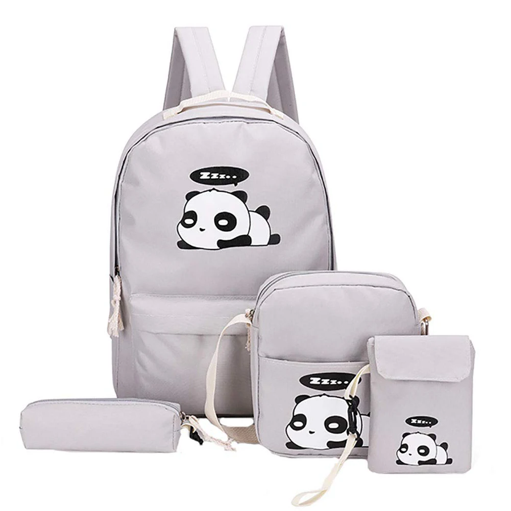 4 шт. школьные сумки для девочек подростков Повседневные детские милые панды