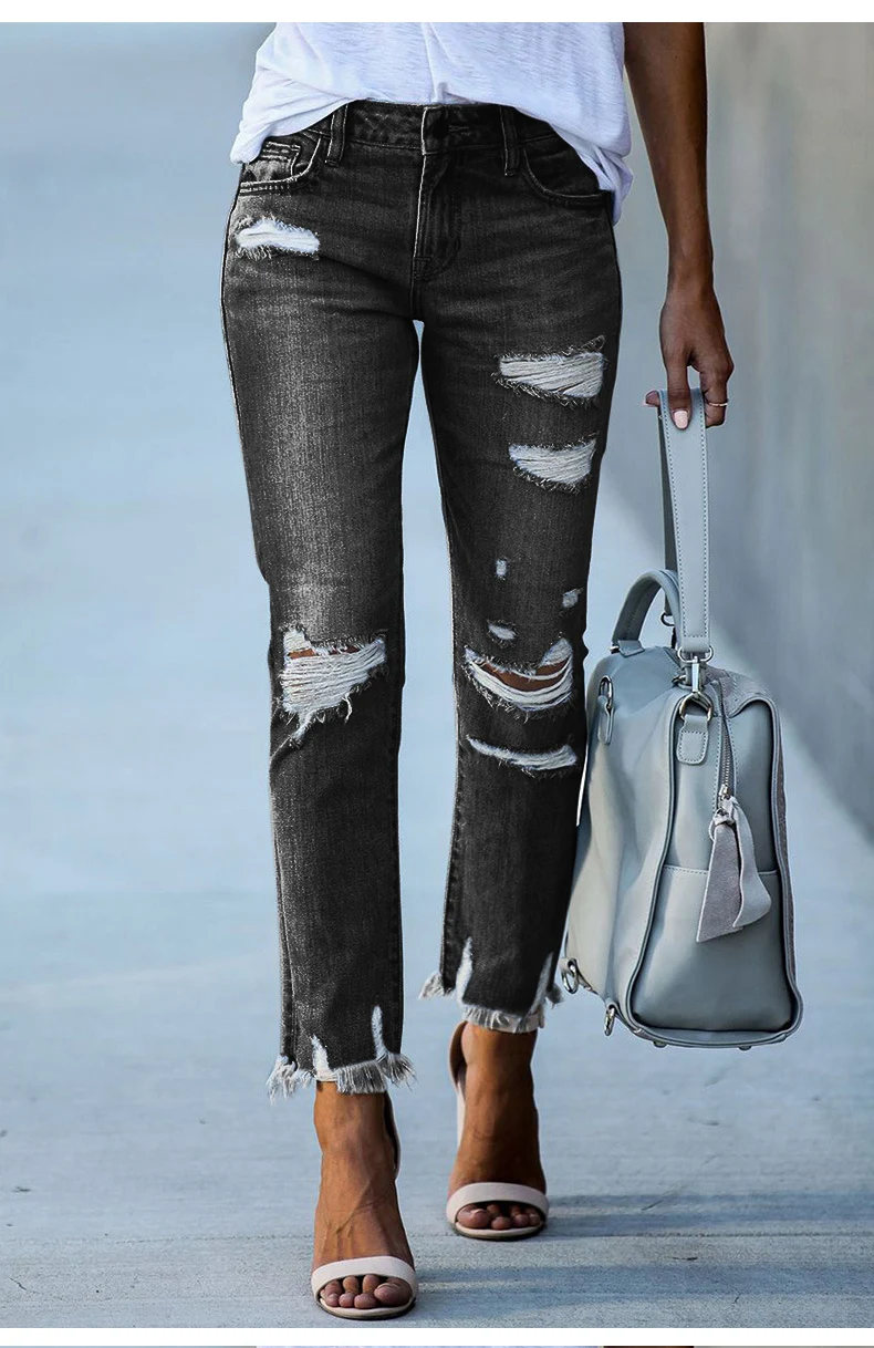 womens slim fit ripped jeans