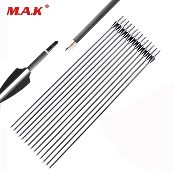 

30 Inches Pure Carbon Arrow Spine 700 Diameter 6mm and Explosion-proof Nock for Archery Hunting Shooting Practise