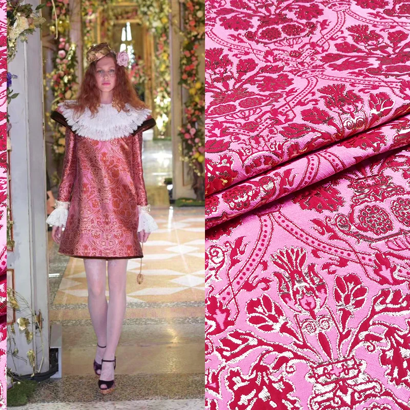 1 метр жаккардовая парча для шитья крашеная Пряжа Ткань металлические ткани пальто ткань для лоскутного шитья костюм рукоделие сделай сам