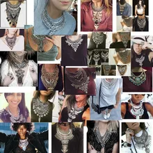 Новинка, женское модное ювелирное изделие, винтажное, серебряное, цвет, макси воротник, длинная цепочка, кристалл, колье, массивные ожерелья, подвески