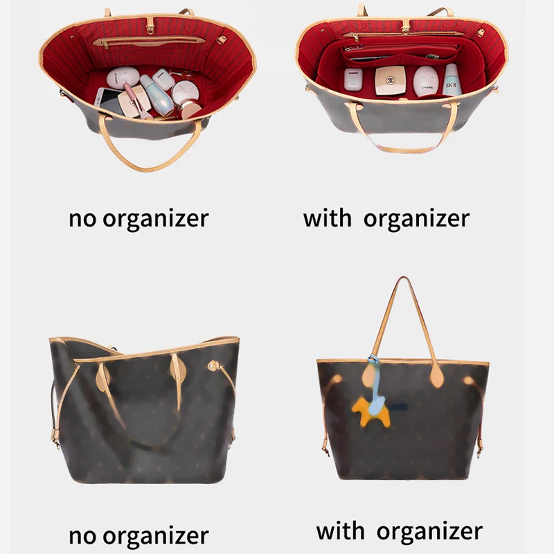 EverToner Felt Cloth Insert Bag Organizer for LV ONTHEGO Tote Speedy bag  Handbag Cosmetic Bag Makeup Organizer - AliExpress