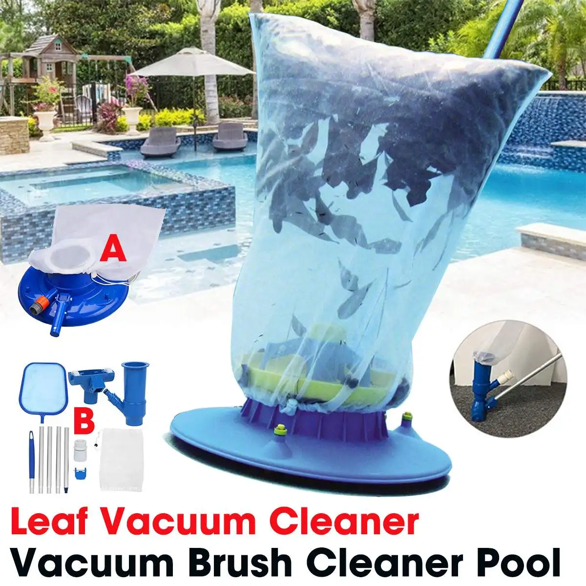 Portable Swimming Pool Vacuum Cleaner Hot Spring Cleaning Tool Suction