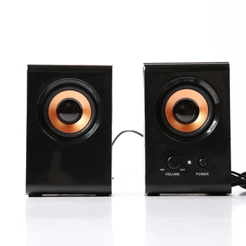 

2.0 Active Computer Wooden Small Speaker USB Wired Powered Computer Surround Stereo Laptop Speaker Suitable for Lenovo Computer