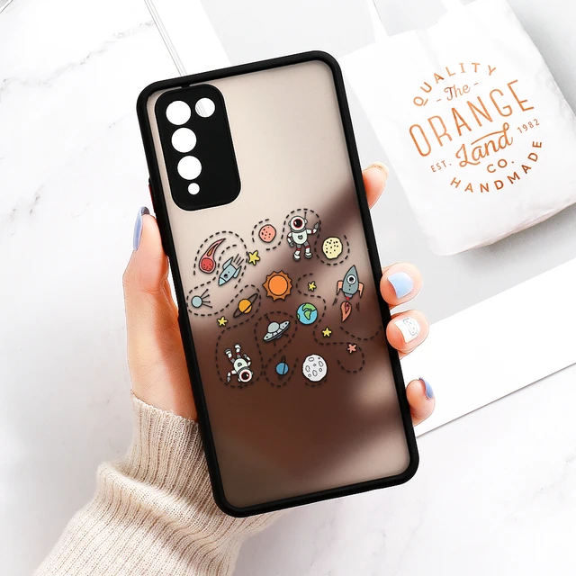 Case For Huawei P30 Pro Case P50 P40 Lite Hard Fundas Honor 8X 9A 20 10X 30 Lite Nova 5T Cartoon Astronaut Cover Lens Protection OA54