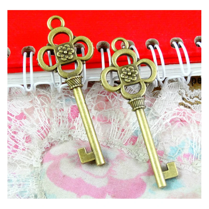 

20pcs 53*20MM Antique Bronze Plated Key charm keys Pendants fit DIY Handmade necklace earring bracelet Jewelry Making