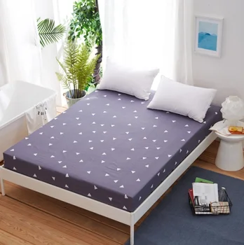 

New Printing Bed Mattress Cover Waterproof Mattress Protector Pad Fitted Sheet Separated Water Bed Linens with Elastic
