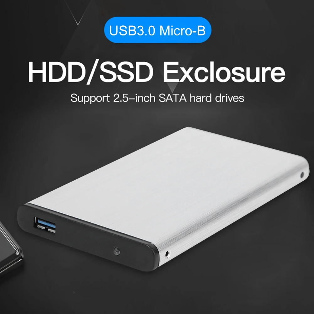 External HDD SSD Enclosure Tool Free 2.5 Hard Drive Case SATA III II I to USB3.0 HDD Case with USB Cable Pouch New external hard disk enclosure