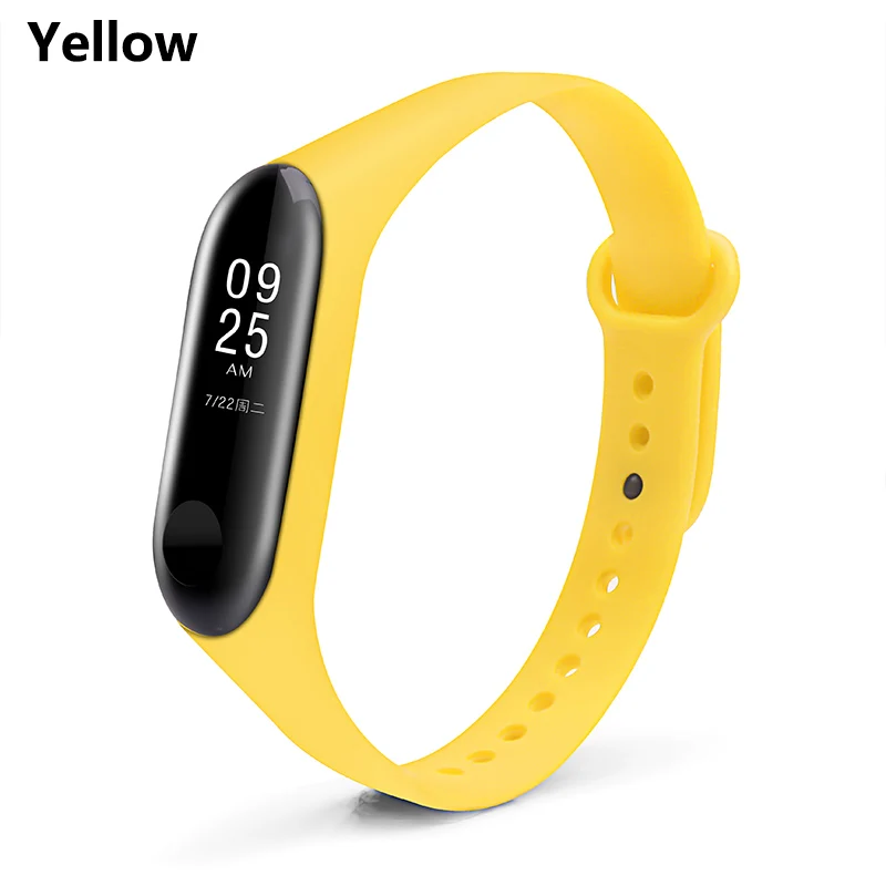 Браслет для mi Band 3 4 спортивный ремешок часы силиконовый ремешок Замена для xiaomi mi band 3 4 браслет mi band 4 3 ремешок - Цвет ремешка: Yellow