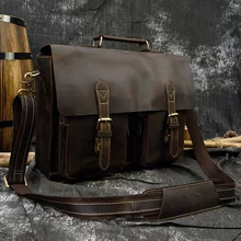 Crazy Horse мужской портфель из натуральной кожи, Ретро стиль, настоящая коровья кожа, мужские сумки-мессенджеры на плечо, сумка для ноутбука, деловая офисная сумка