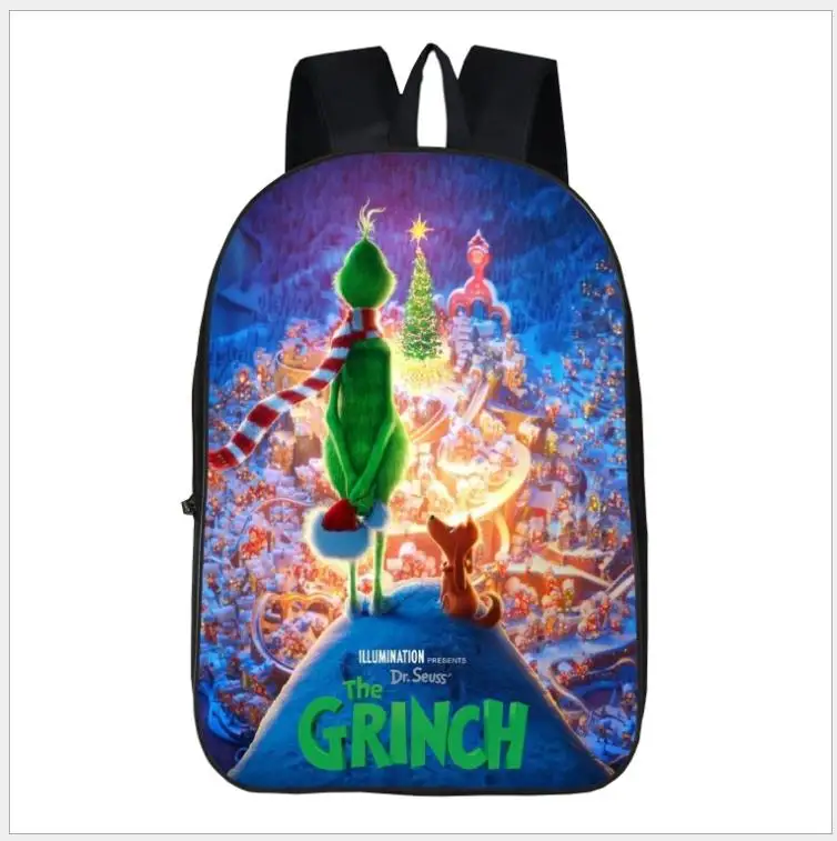 Милый мультяшный рюкзак для детей, для мальчиков и девочек, Grinch, школьная сумка для детей, школьные рюкзаки с принтом для школьников, Mochila - Цвет: Picture color