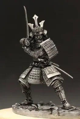 

1:24 Scale 75mm Tin Metal Japanese Azuchi-Momoyama Era Warrior Armor Samurai Statuette Figure Ancient Static Soldier Model