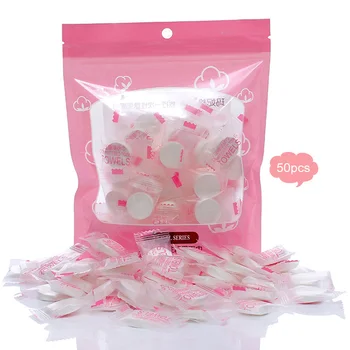 

50Pcs Portable Towel Tablet Disposable Capsules Compression Towel Non-woven Wash Towels Outdoor Travel Accessories Home Textile