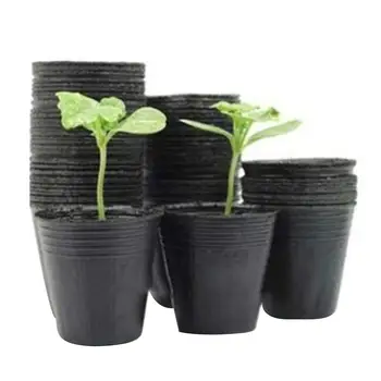 

100Pcs Flower Plant Pot Plastic Nursery Flowerpot Seedlings Planter Containers Set Bottom Hollow Nursery Pot Garden Plant Pot