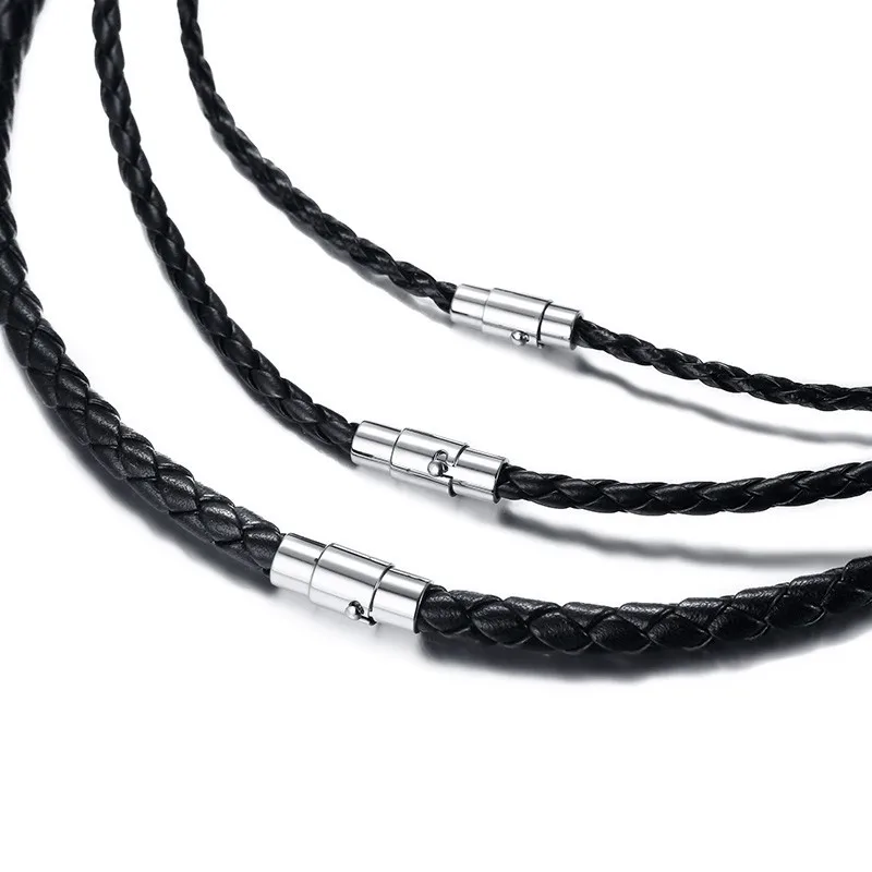 Плетеный мужской чокер из натуральной кожи Мужская цепочка подвеска ручной