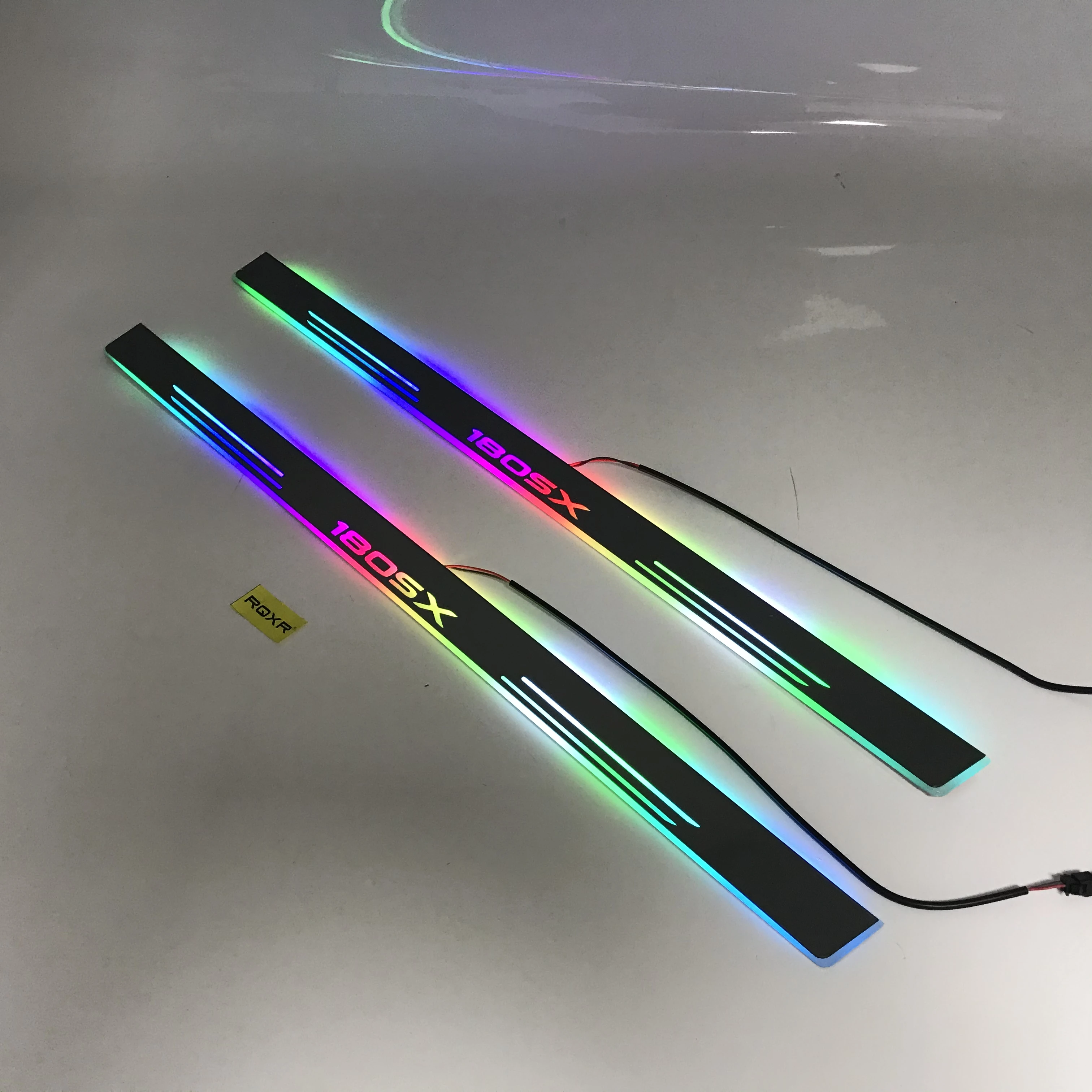 Acrylic mobile LED welcome scooter wear plate door sill frame path light for Nissan 180SX accessories dedicated Flow/fixed light