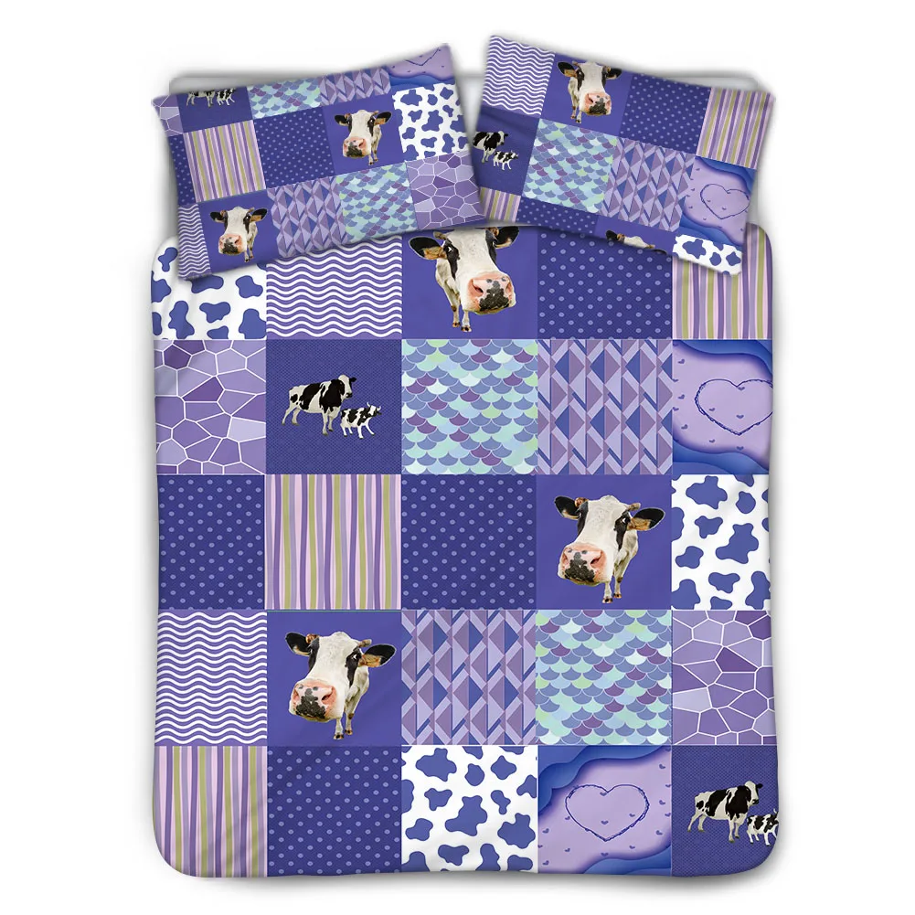 Upetstory Cow Striped Lady Home Sleeping Quilt Cover Comforter Adult Duvet Polyester Case with Pillowcase Set | Дом и сад
