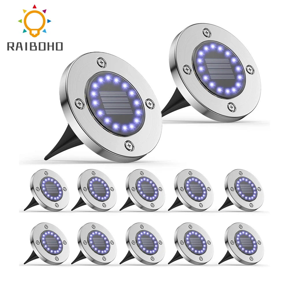 US $75.68 12Pack Solar Powered Ground Light Waterproof Garden Pathway Deck Lights With 1620 LEDs Solar Lamp for Home Yard Driveway Lawn