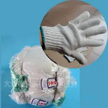 Партия из 12 пар износостойкие рабочие из стеклянной фибр перчатки из хлопчатобумажной пряжи с двумя руками Защитная крышка