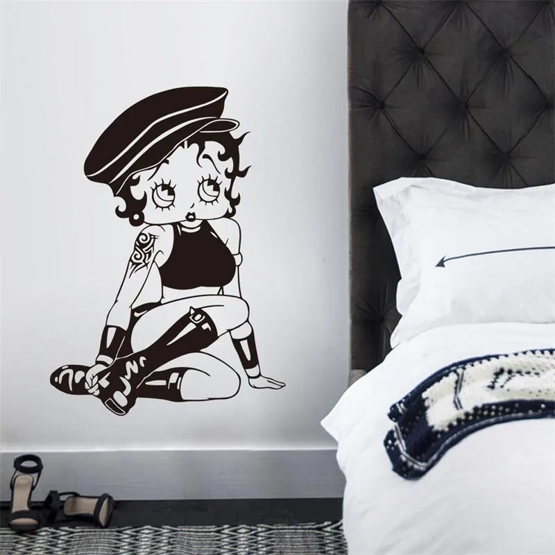 

Sexy Betty Girls Novelty Funny Decals Vinyl Living Room Decor Wall Sticker Art Wall Decals Home Decor DIY