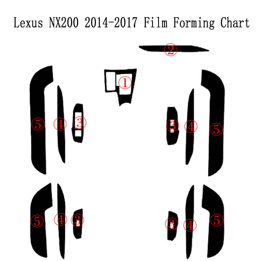 Для Lexus NX200- внутренняя Центральная панель управления дверная ручка 3D/5D наклейки из углеродного волокна наклейки аксессуары для автомобиля