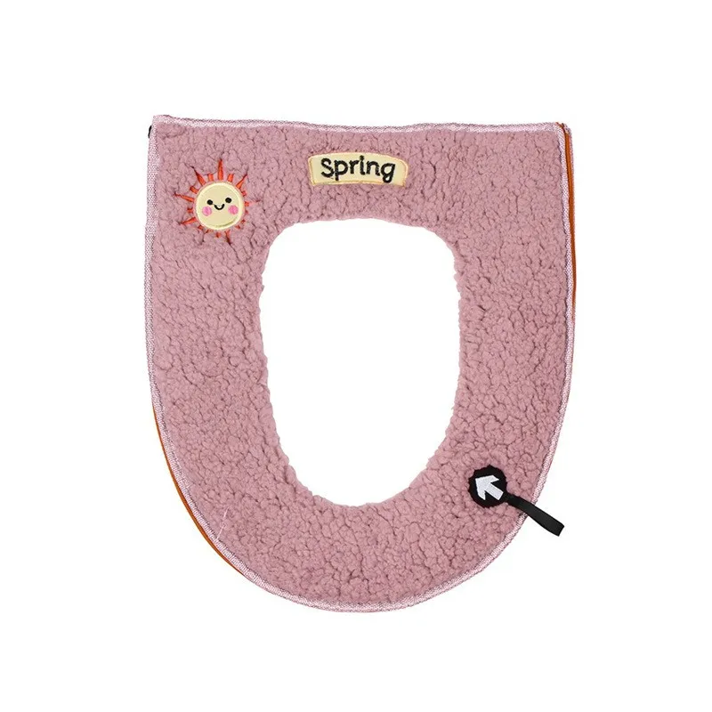 Универсальное теплое мягкое моющееся сиденье для унитаза Чехол коврик набор для домашнего декора коврик для унитаза чехол для сиденья Крышка для унитаза Аксессуары#15 - Цвет: Pink