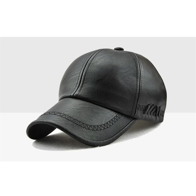 Осенние и зимние уличные шапки европейские и американские мужские из искусственной кожи новые простые Бейсбольные шапки Теплые кепки
