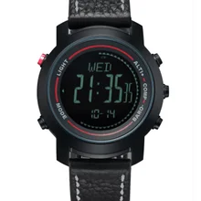 SPOVAN мужские часы с ремешком из натуральной кожи 50 м водонепроницаемые спортивные часы компас светодиодный Многофункциональный наручные часы с подсветкой MG01b