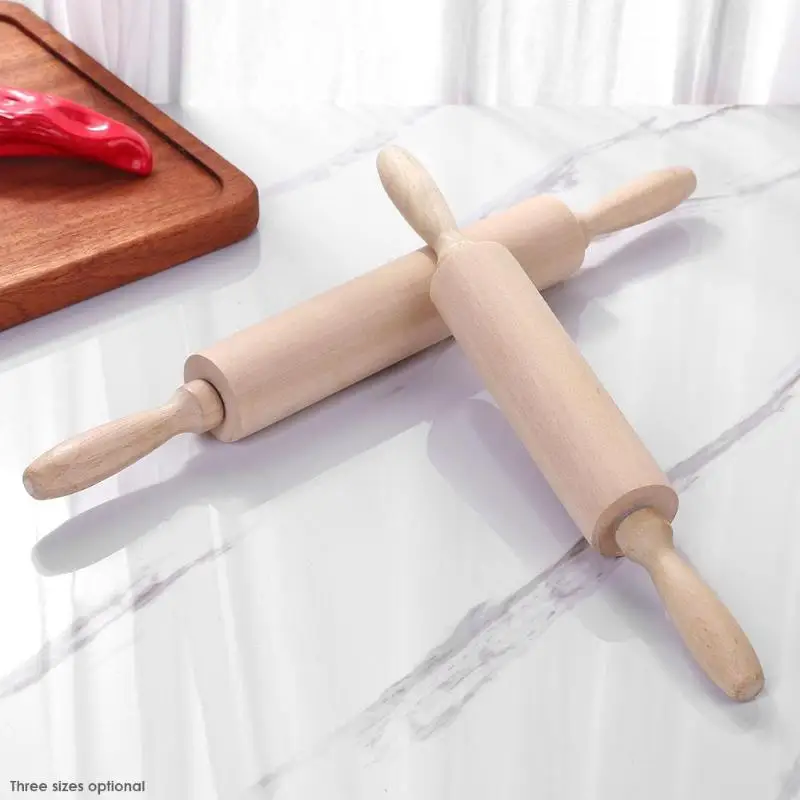 Solid Wooden Roller Baking Cookies Pastry Pizza Wide Noodle Biscuit Fondant Cake Dough Rolling Pin Kitchen Small Gadget